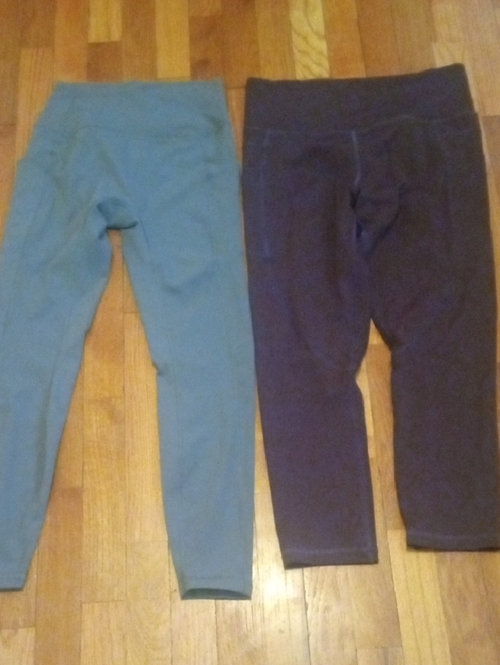 women small drifit yoga pants, gray and dark purple